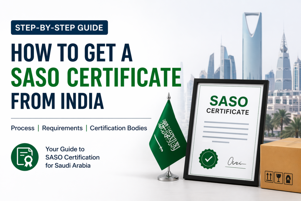 Step by step guide on how to get a SASO certificate KSA from India featuring certification process requirements and approval for Saudi Arabia exports